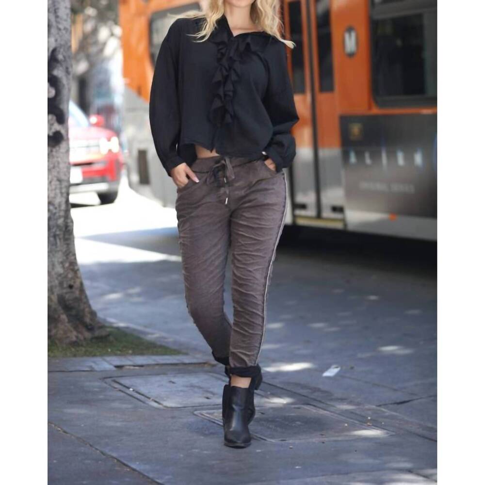 NEW MARISIMA wrinkled skinny pants in grey